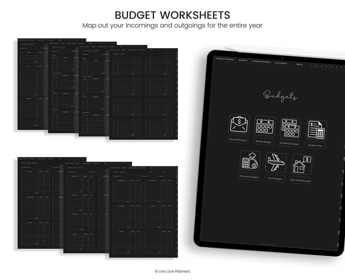 Dark Mode Digital Budget Planner