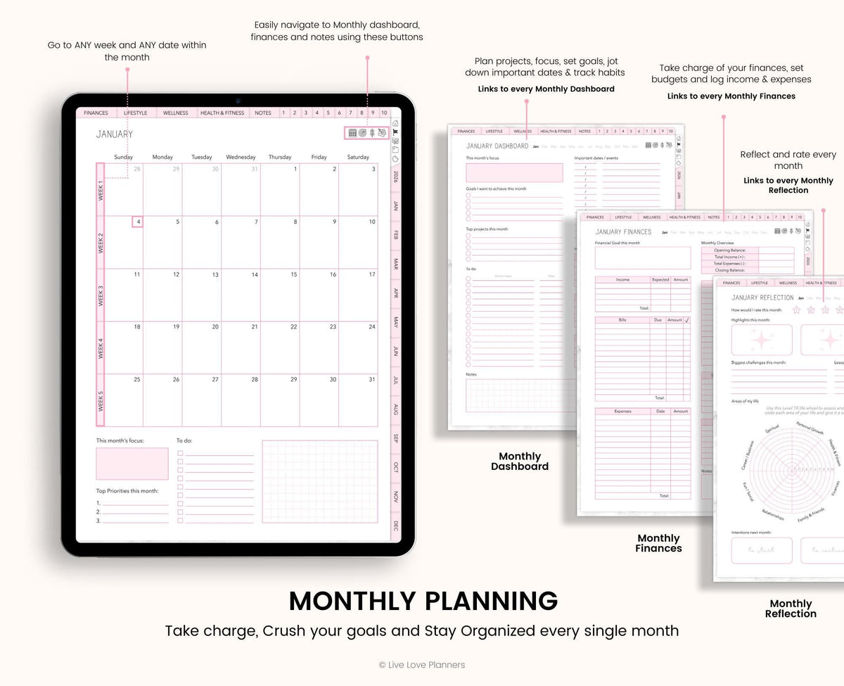 2025-2026 Digital Planner: Hyperlinked