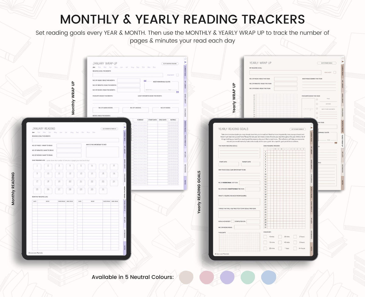 Digital Reading Journal: Book Tracker for Goodnotes