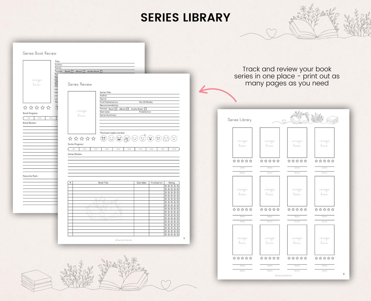 Printable Reading Journal: Fillable Book Tracker (Digital Download)