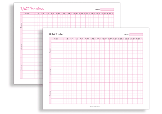 Free Printable Monthly Habit Trackers