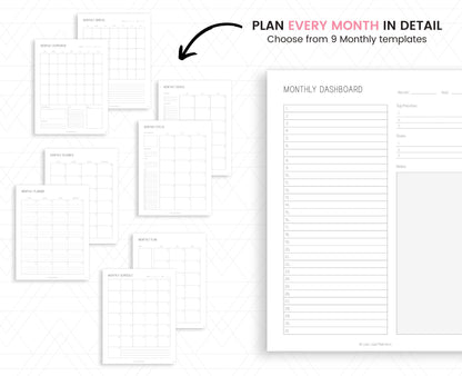 Printable Monthly Planner Template: Undated