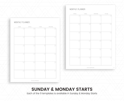 Printable Monthly Planner Template: Undated