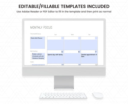 Printable Monthly Planner Template: Undated