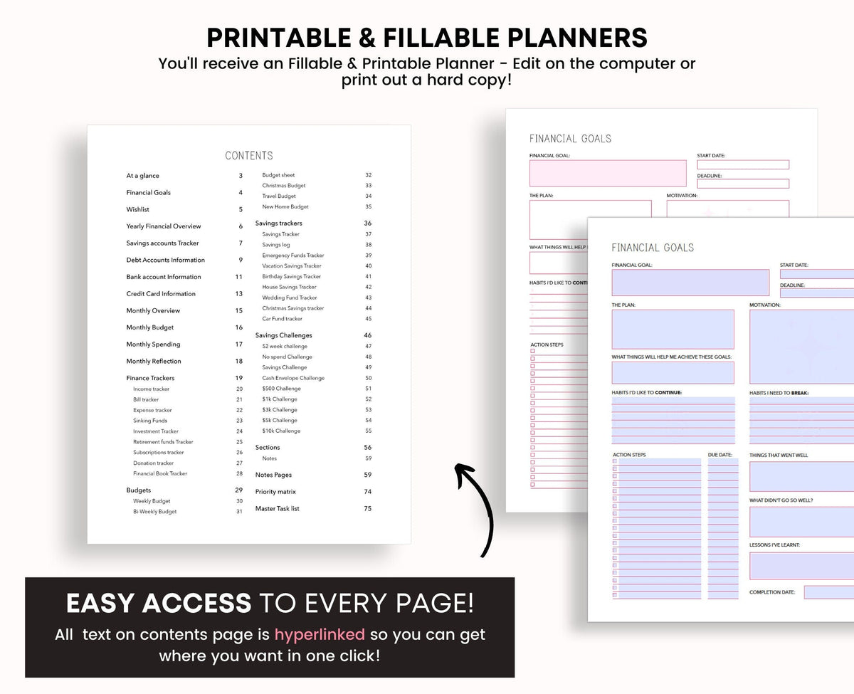 Printable Budget Planner: Finance Tracker