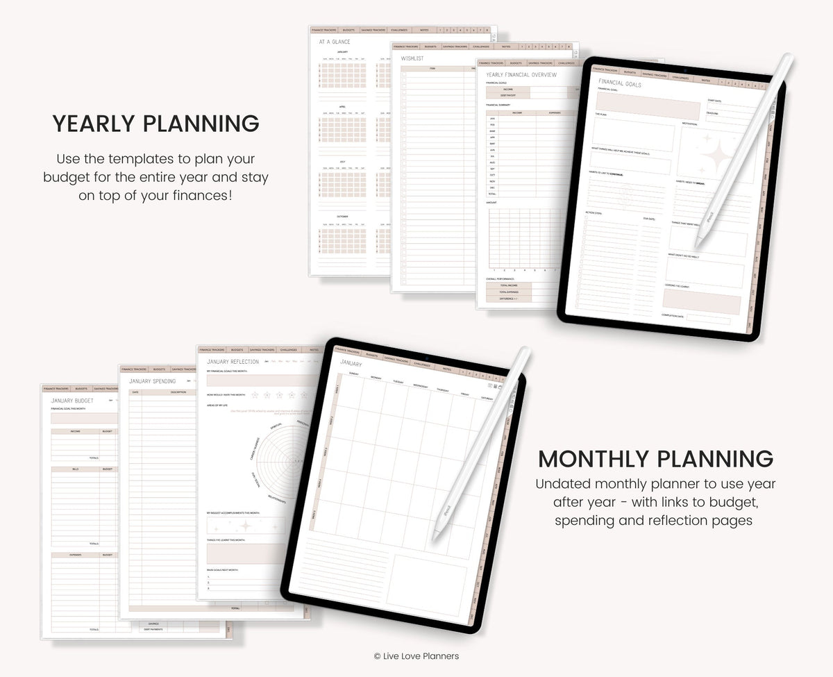 Boho Digital Budget Planner: Finance Tracker for GoodNotes (Portrait)
