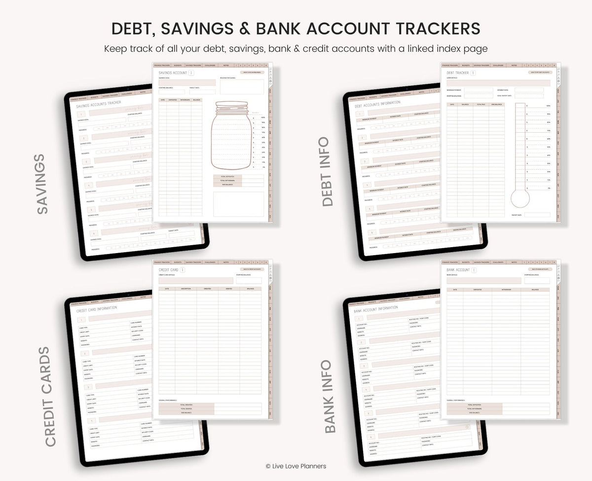 Boho Digital Budget Planner: Finance Tracker for GoodNotes (Portrait)