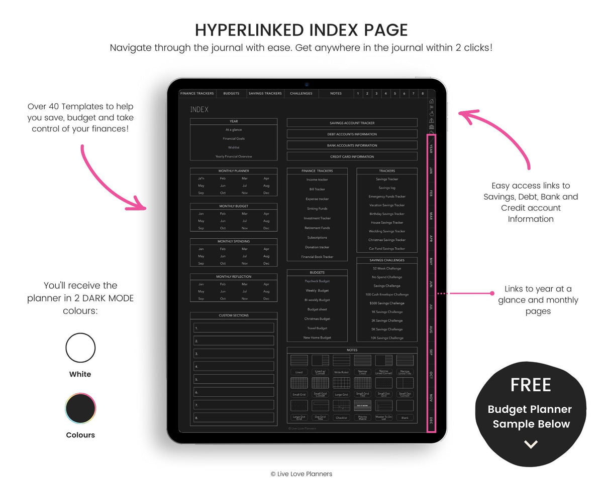 Dark Mode Digital Budget Planner