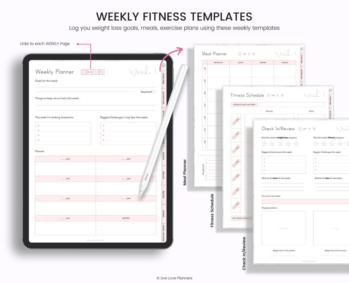 Digital Weight Loss Journal: Health & Fitness Planner (iPad/Tablet)