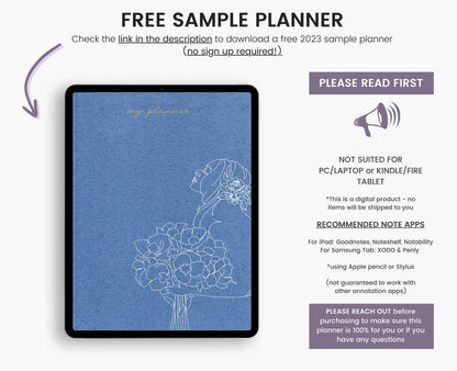 Dark Mode Undated Digital Planner