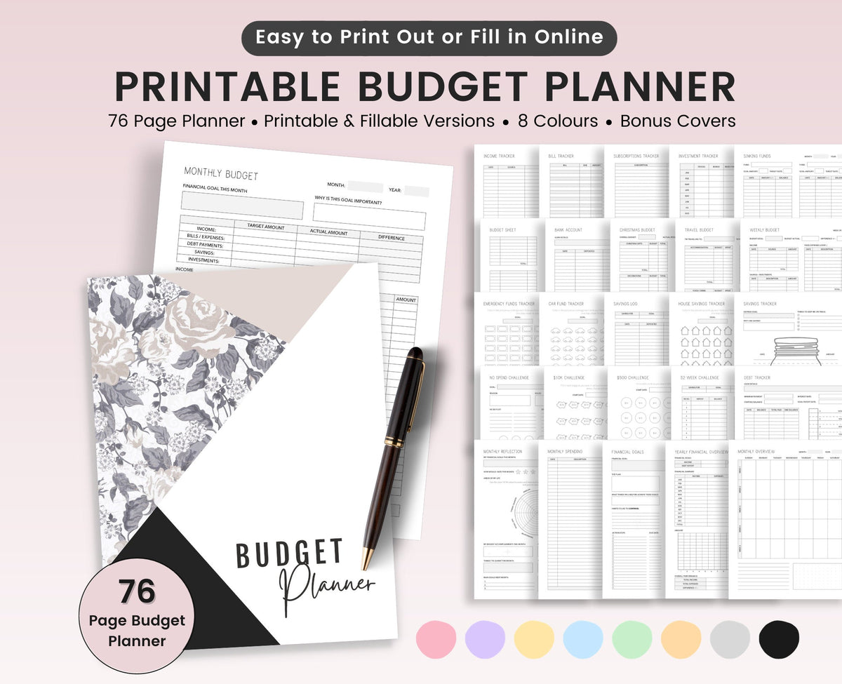 Printable Budget Planner: Finance Tracker