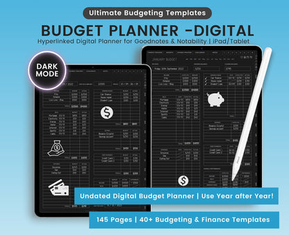 Dark Mode Digital Budget Planner