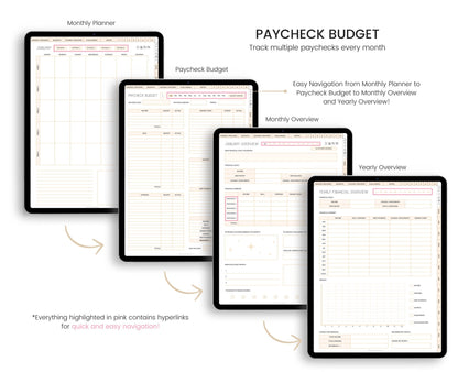 Weekly Paycheck Budget Planner: Digital Finance Tracker (Goodnotes