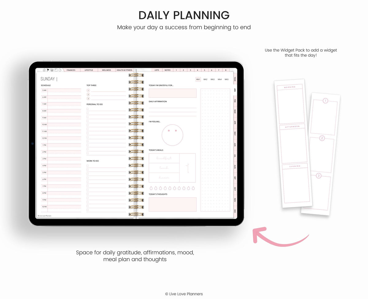 Undated Digital Planner Goodnotes