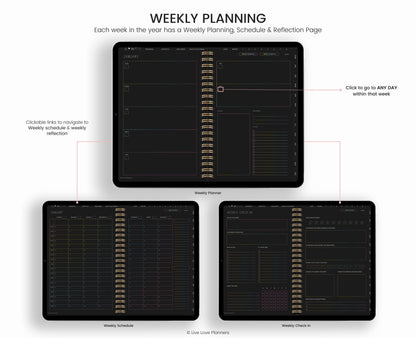 Dark Mode Digital Planner
