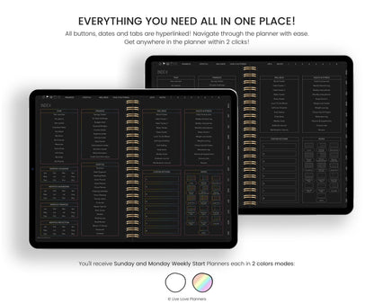 Dark Mode Digital Planner