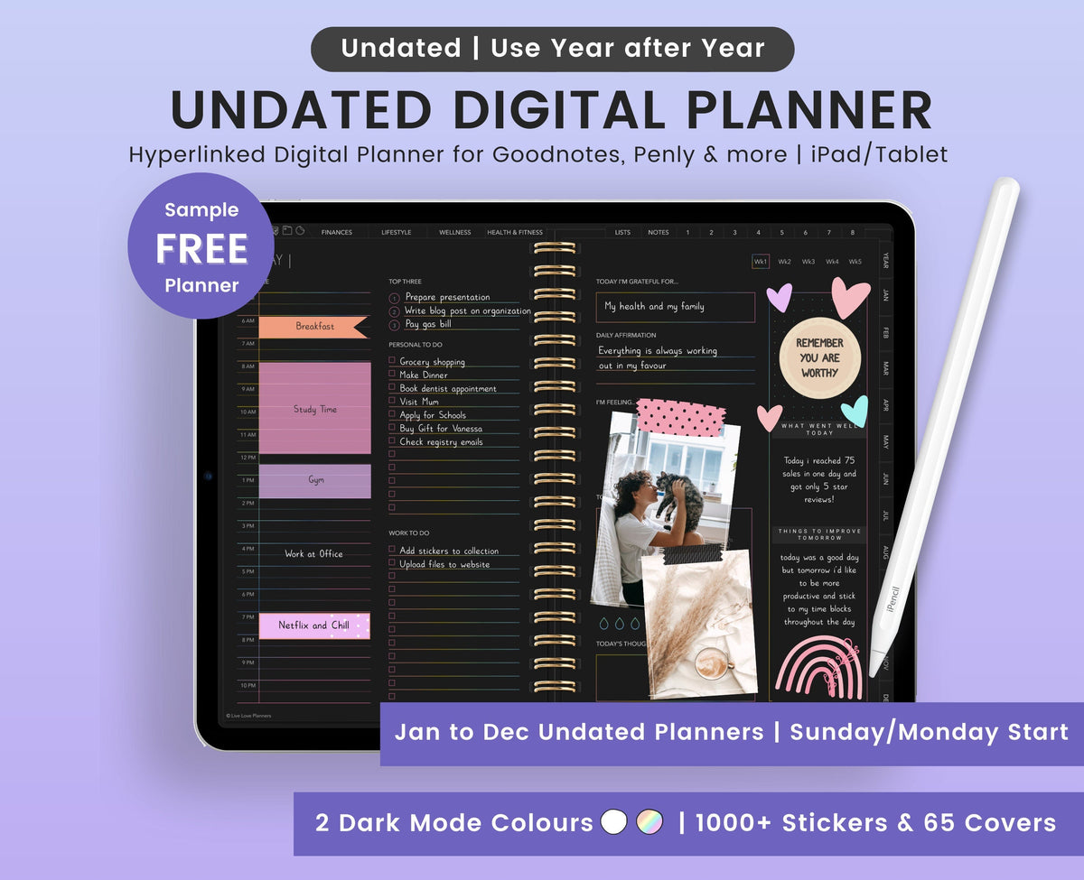 Dark Mode Digital Planner