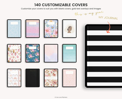 Hyperlinked Digital Daily Journal: 8 Note Templates for Goodnotes (Digital Download)