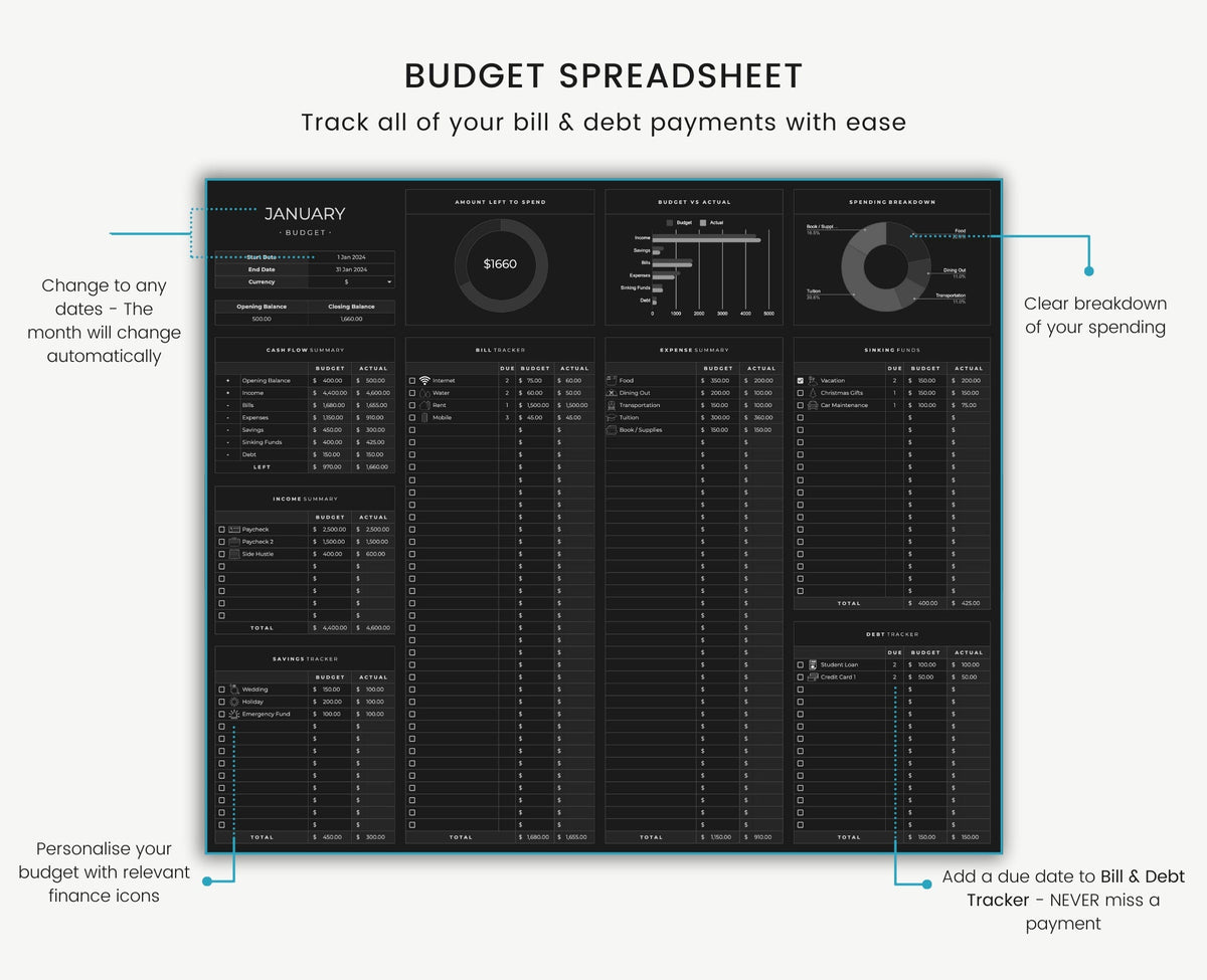 Budget Planner Spreadsheet