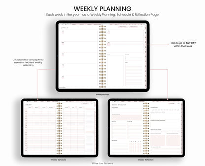 Undated Digital Planner: Hyperlinked GoodNotes Planner