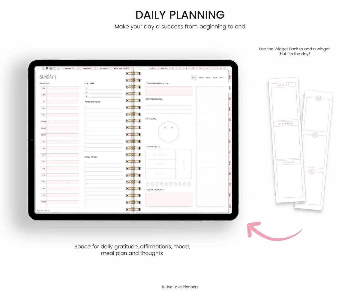 Undated Digital Planner: Hyperlinked GoodNotes Planner