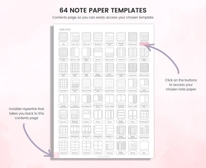 Digital Note Paper Templates: Lined