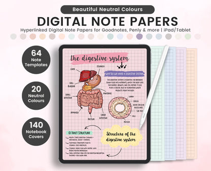 Digital Note Paper Templates: Lined