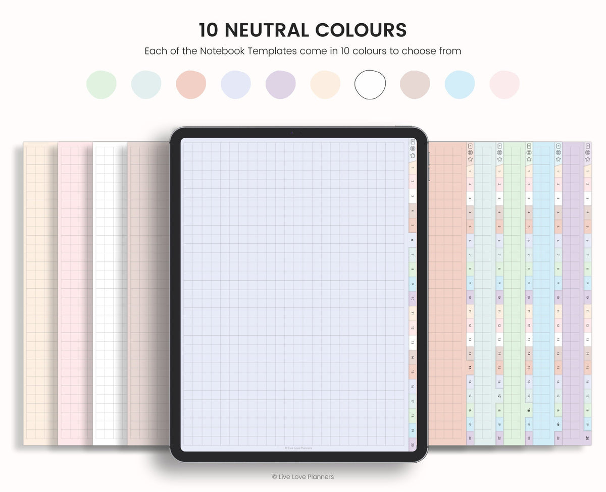 Digital Notebook: 20-Section Hyperlinked Journal with 64 Templates (For iPad & Tablet)