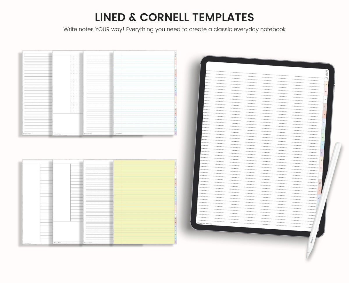Digital Notebook: 20-Section Hyperlinked Journal with 64 Templates (For iPad & Tablet)