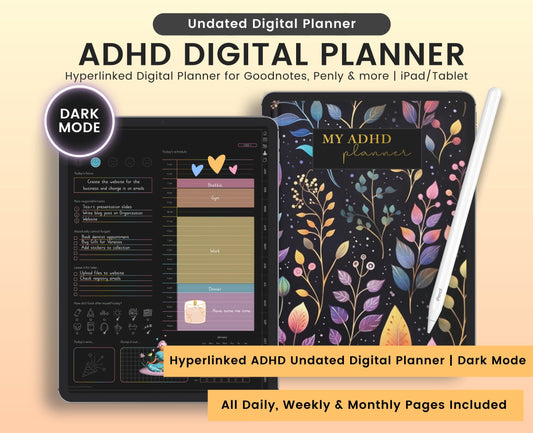 Undated ADHD Digital Planner for Goodnotes