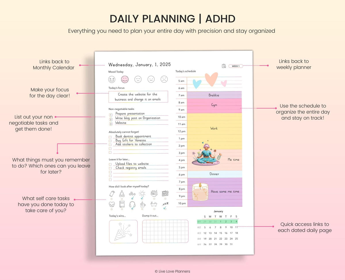 Printable ADHD Planner: Daily