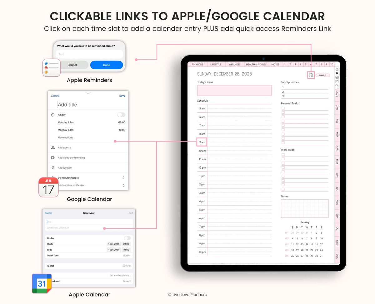 2025-2026 Digital Planner: Hyperlinked
