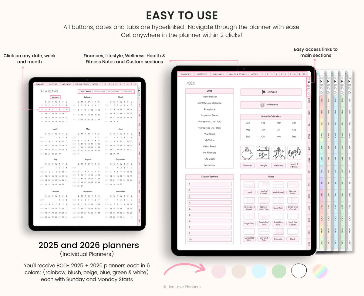 2025-2026 Digital Planner: Hyperlinked