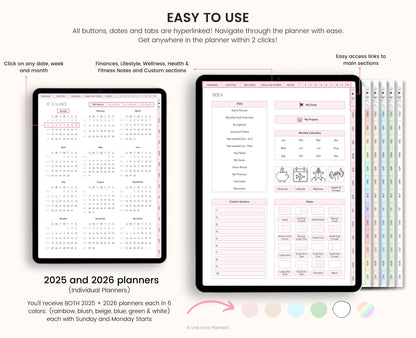 2025-2026 Digital Planner: Hyperlinked