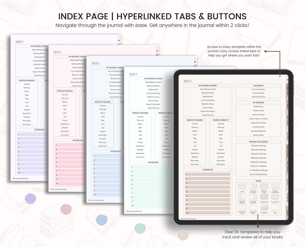 Digital Reading Journal: Book Tracker for Goodnotes