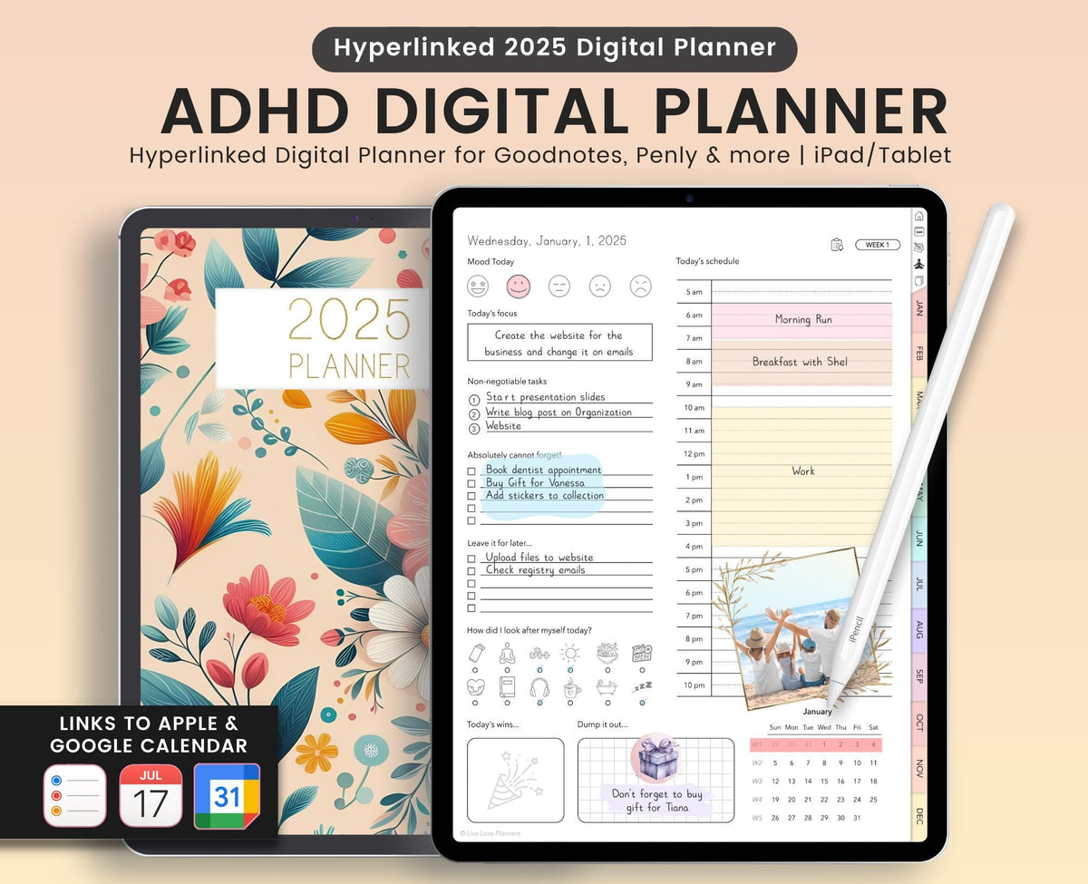 2025 ADHD Digital Planner: Daily
