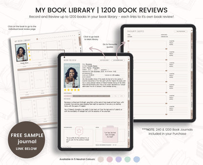 Digital Reading Journal: Book Tracker for Goodnotes