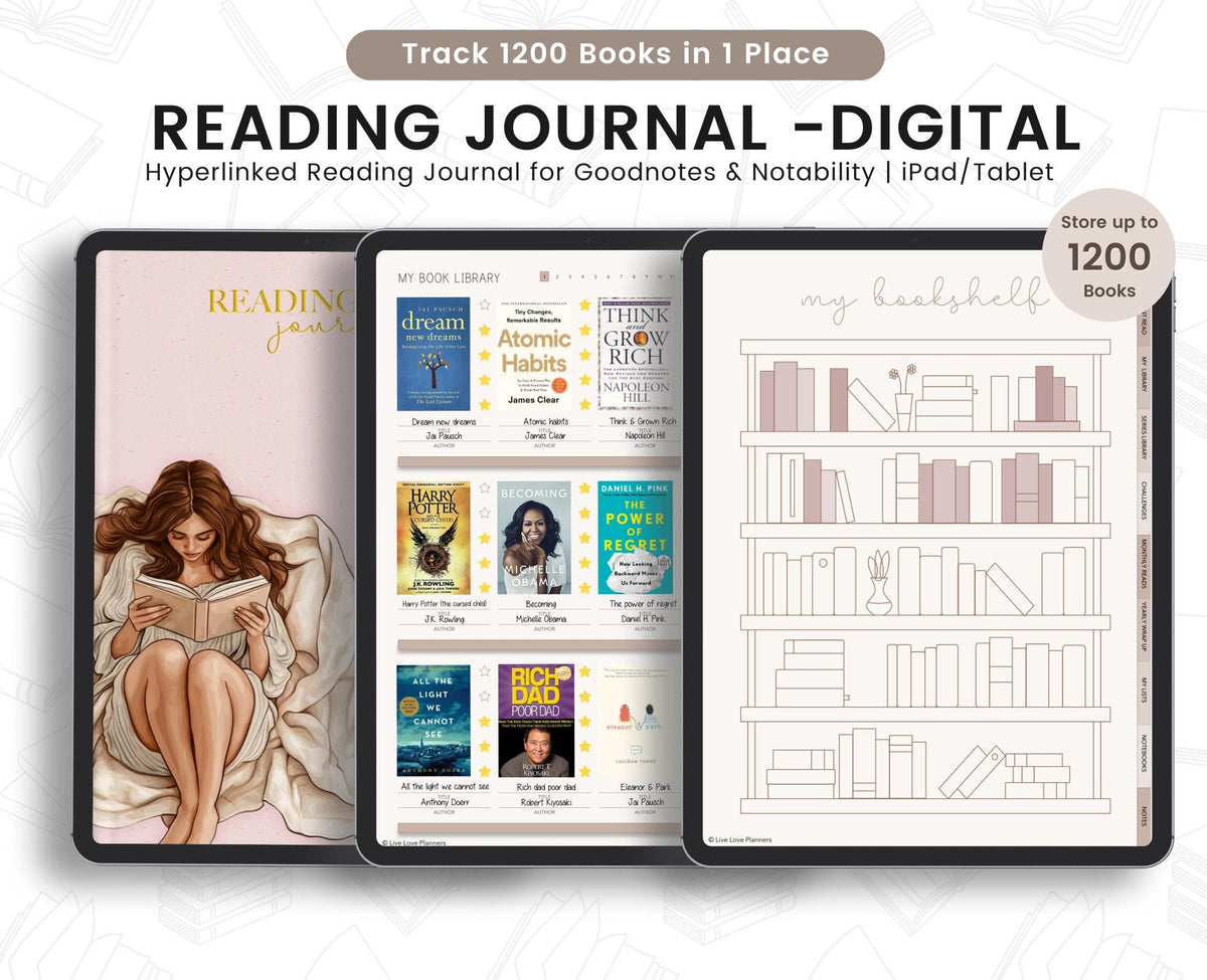 Digital Reading Journal: Book Tracker for Goodnotes