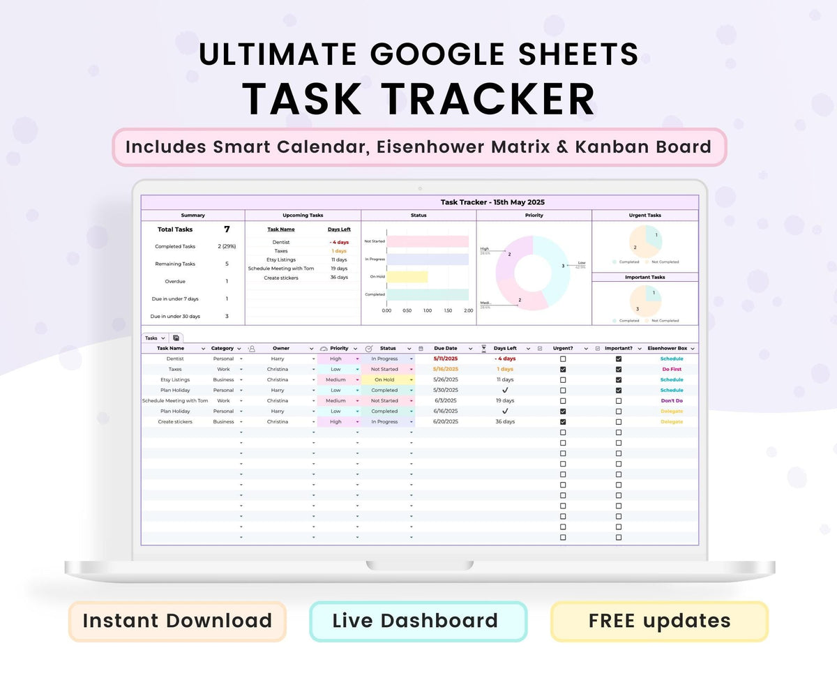 Google Sheets Task Tracker