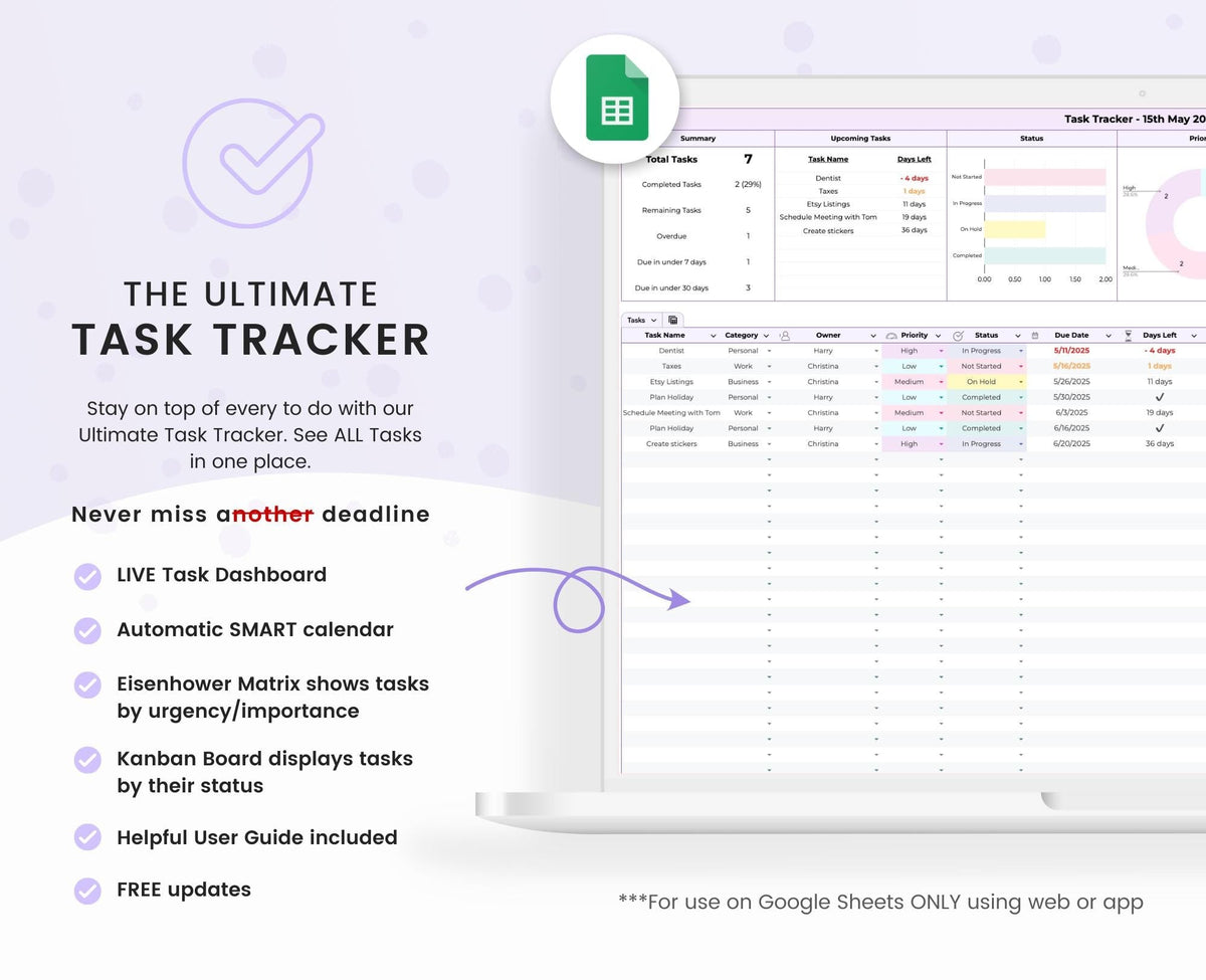 Google Sheets Task Tracker