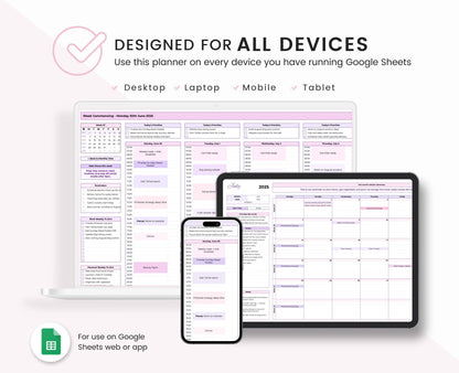 Google Sheets Monthly and Weekly Planner