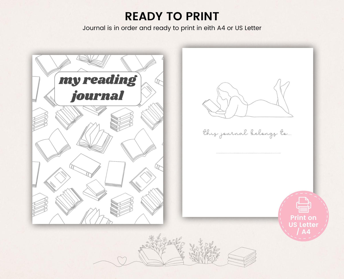 Printable Reading Journal: Fillable Book Tracker (Digital Download)