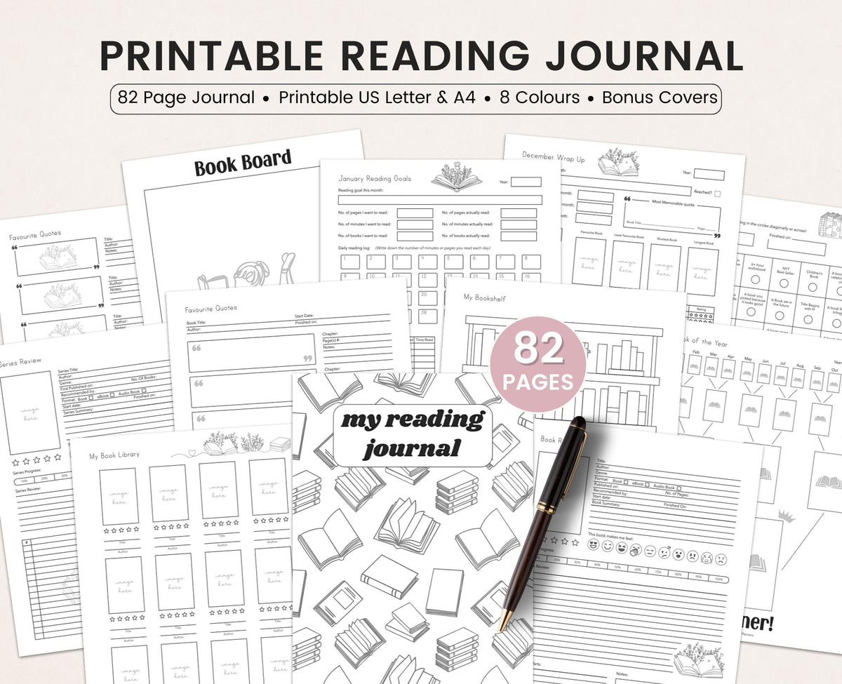 Printable Reading Journal: Fillable Book Tracker (Digital Download)