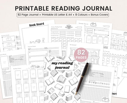 Printable Reading Journal: Fillable Book Tracker (Digital Download)
