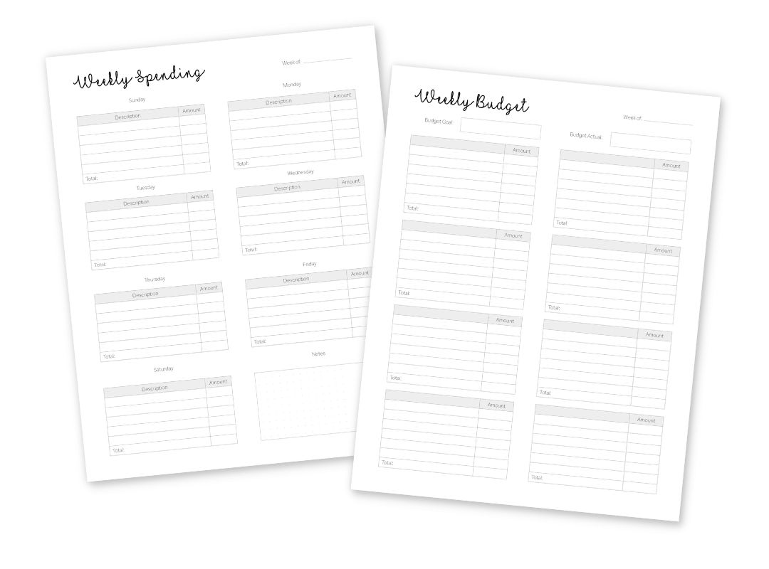 free weekly budget planner and weekly spending