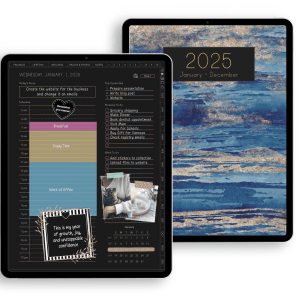 2025 Dark Mode digital planner, 2025 digital Planner digital planner for 2025, life planner, dark mode