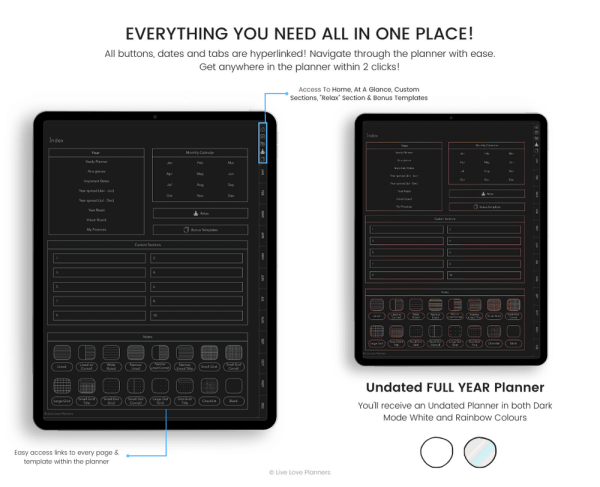 ADHD Dark Mode Planner Undated - Image 2