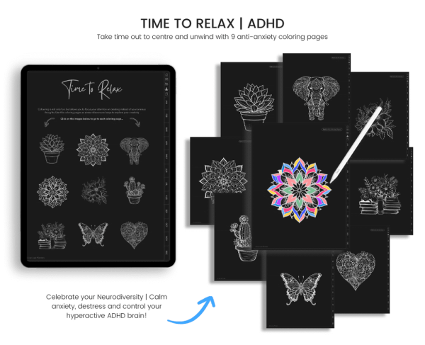 ADHD Dark Mode Planner Undated - Image 6