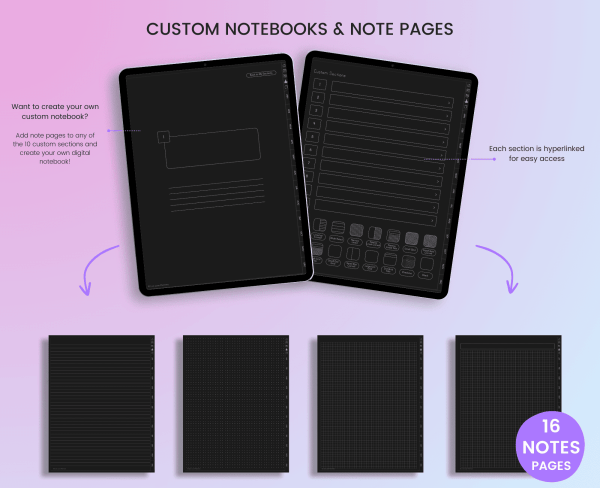 2025 and 2026 Dark Mode ADHD Digital Planner - Image 7