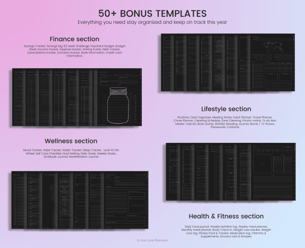 2025 and 2026 Dark Mode ADHD Digital Planner - Image 8